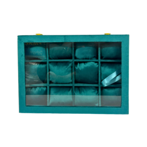 Twelve Compartment & Cushion Display Tray With A Clear Top Window