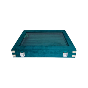 Ring Display tray with a clear top window 7 Slots Showcase Velvet Jewellery Tray Organizer, for Earrings, Rings, and Jewellery